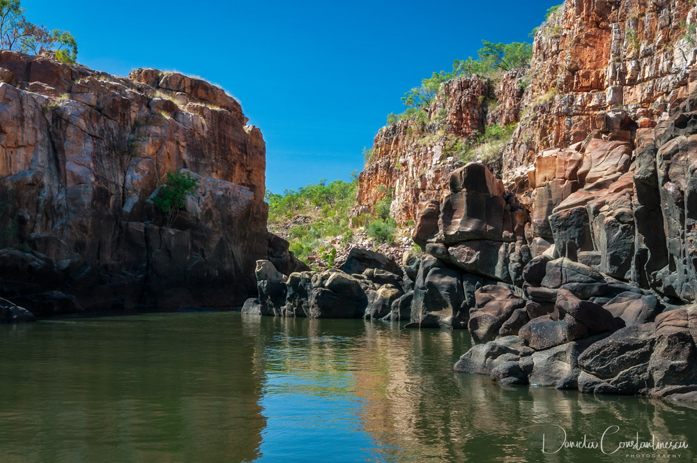 End point of Katherine Gorge river cruise in the dry season